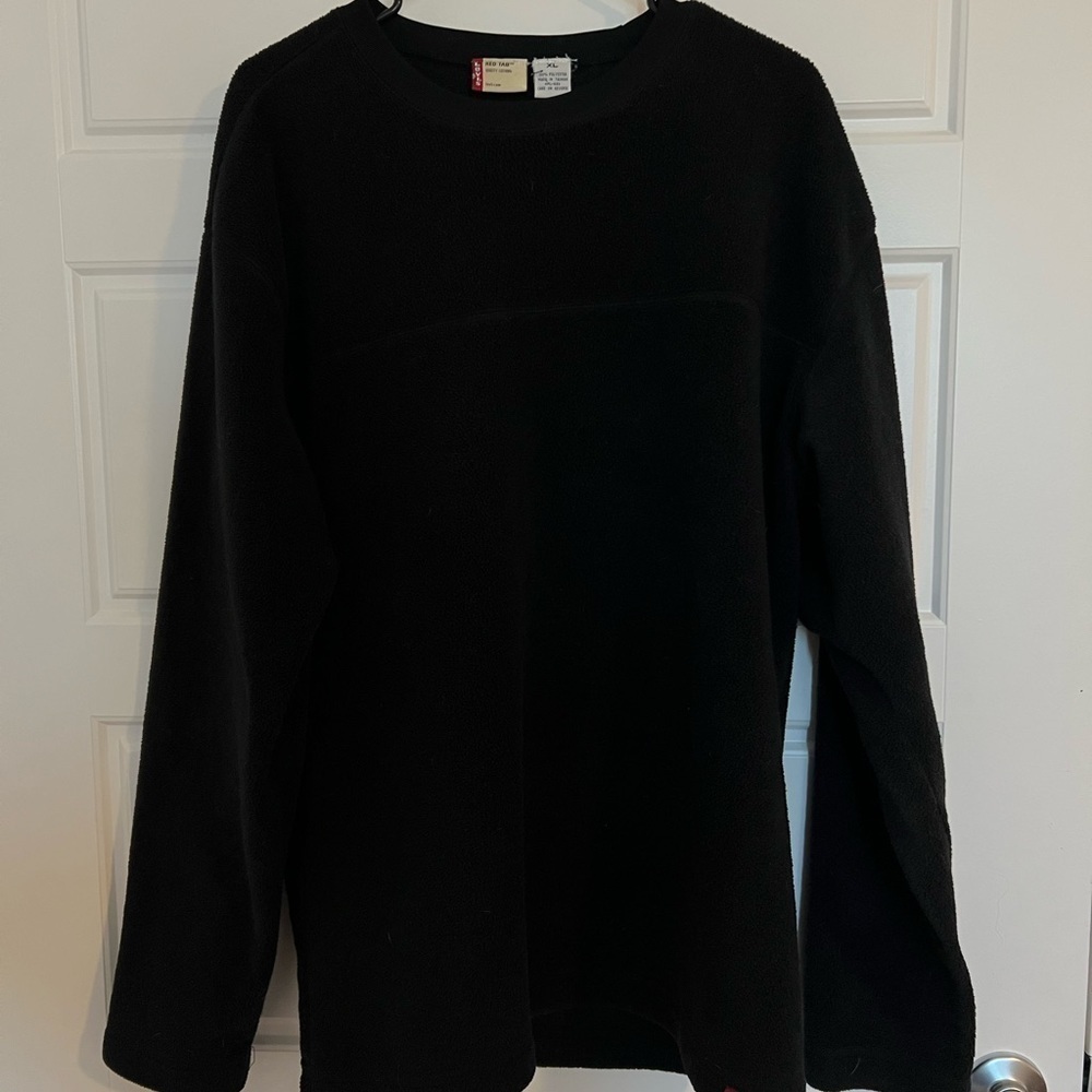 𝅺levi’s Men’s Red Tab Black Sherpa Sweater Size‎ XL